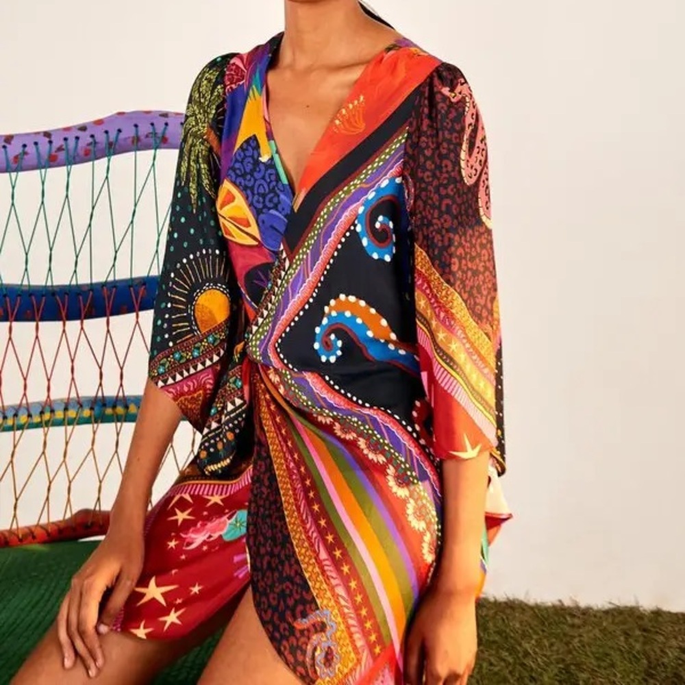 Farm Rio Brand
Mini Scarves Wrap Dress